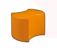 Sitzelement, Hocker rund XL mit zwei Ausschnitten, Durchmesser 56 cm, Höhe 40 cm,