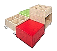 Lesequarter, 30-70 cm hoch, 120x120 cm (B/T), 2 integrierte Rollcontainer, aus der Kategorie Kleinmöbel