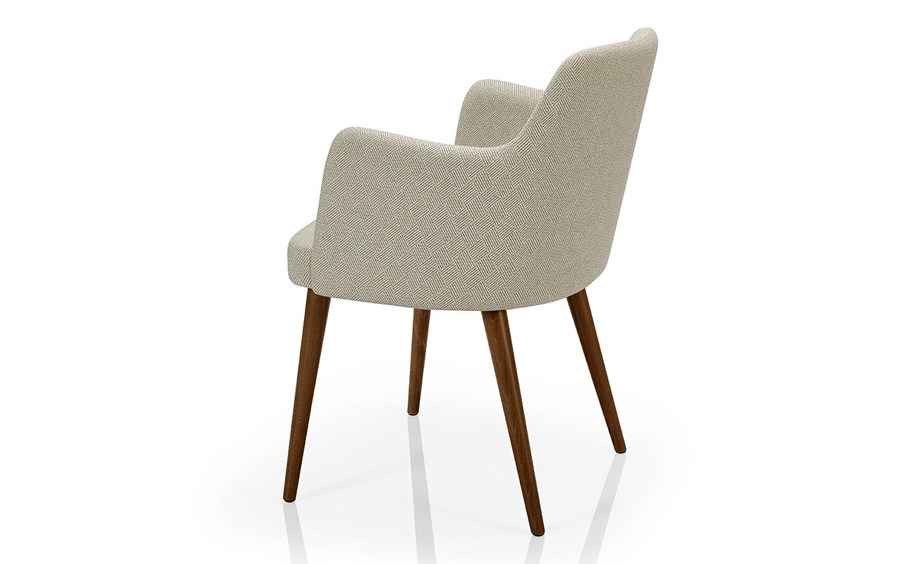 Stuhl Elane. Teflongleiter, BxHxT 58x82x60cm, Sitz BxT 47x47cm, Massivholzgestell aus der Kategorie Stühle