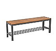 Sitzbank freistehend, 100 cm breit, mit Schuhrost,
