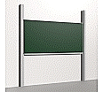 Pylonentafel, 250x120 cm, 1-flächig, höhenverstellbar, Stahlemaille grün aus der Kategorie Pylonentafeln
