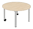 Rundtisch, 120 cm Durchmesser, 72 cm hoch,40 mm Rundrohr, Vollkern, aus der Kategorie Tische Allgemein
