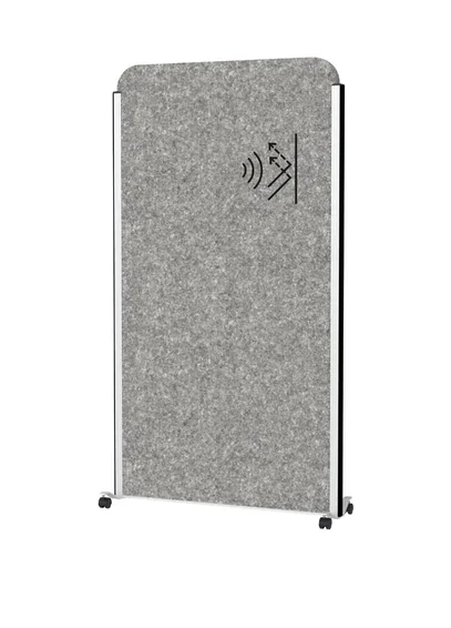 Stellwand 180x100 cm, beidseitig Akustikvlies dunkelgrau, aus der Kategorie Elemente Wände & Decken
