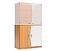 Wellentüren-Unterschrank, 99 cm hoch, 105x50 cm (B/T), Tür rechts grau,