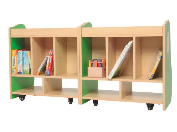 Wisdom Frosch | Bücherkiste mobil klappbar | 60 x 74 x 60 cm | Holz aus der Kategorie Rollwagen & Transportwagen