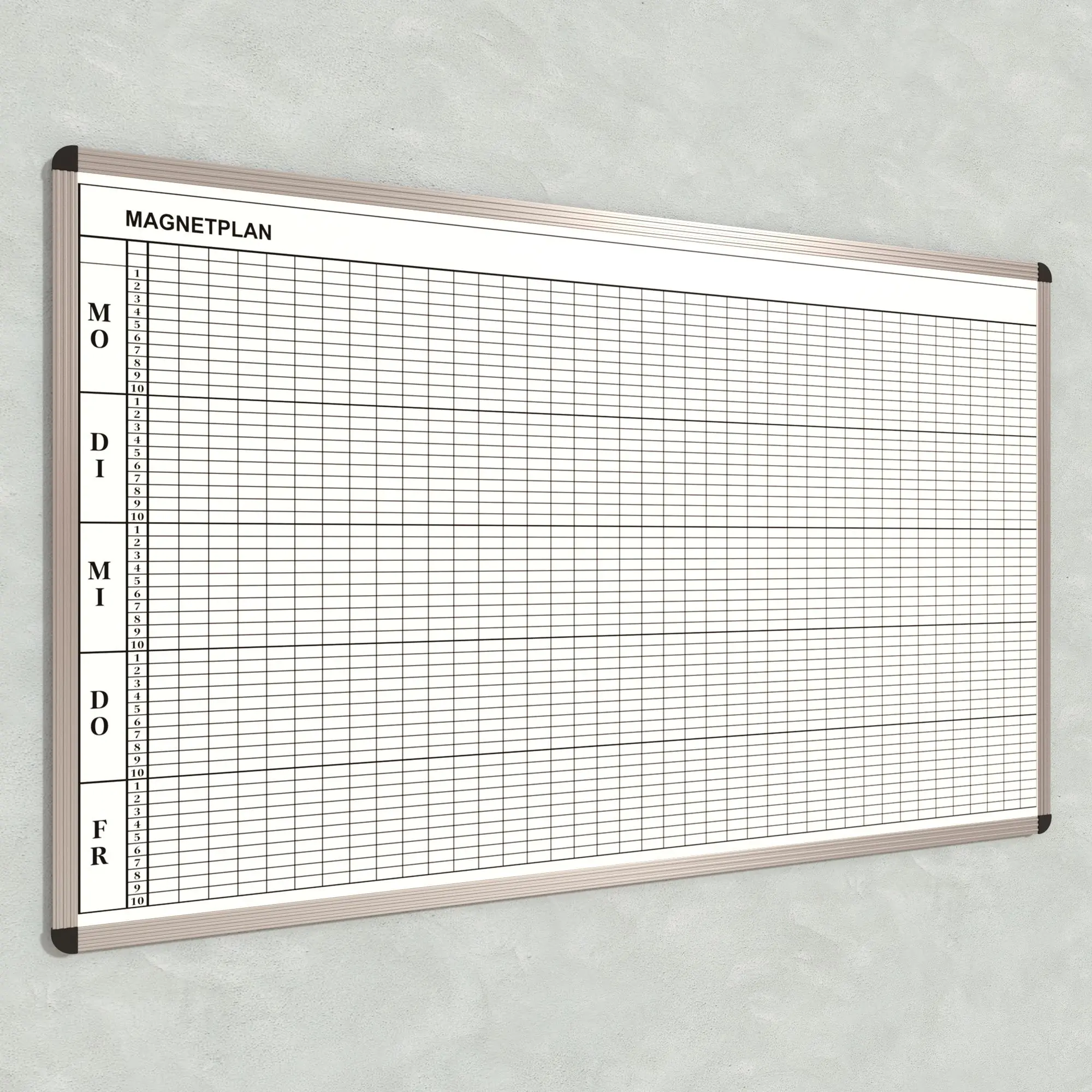 Klassen-Plantafel, 10 Stunden Mo-Fr, für 40 Klassen, 103x177 cm, aus der Kategorie Klassenplan-Tafeln 10h
