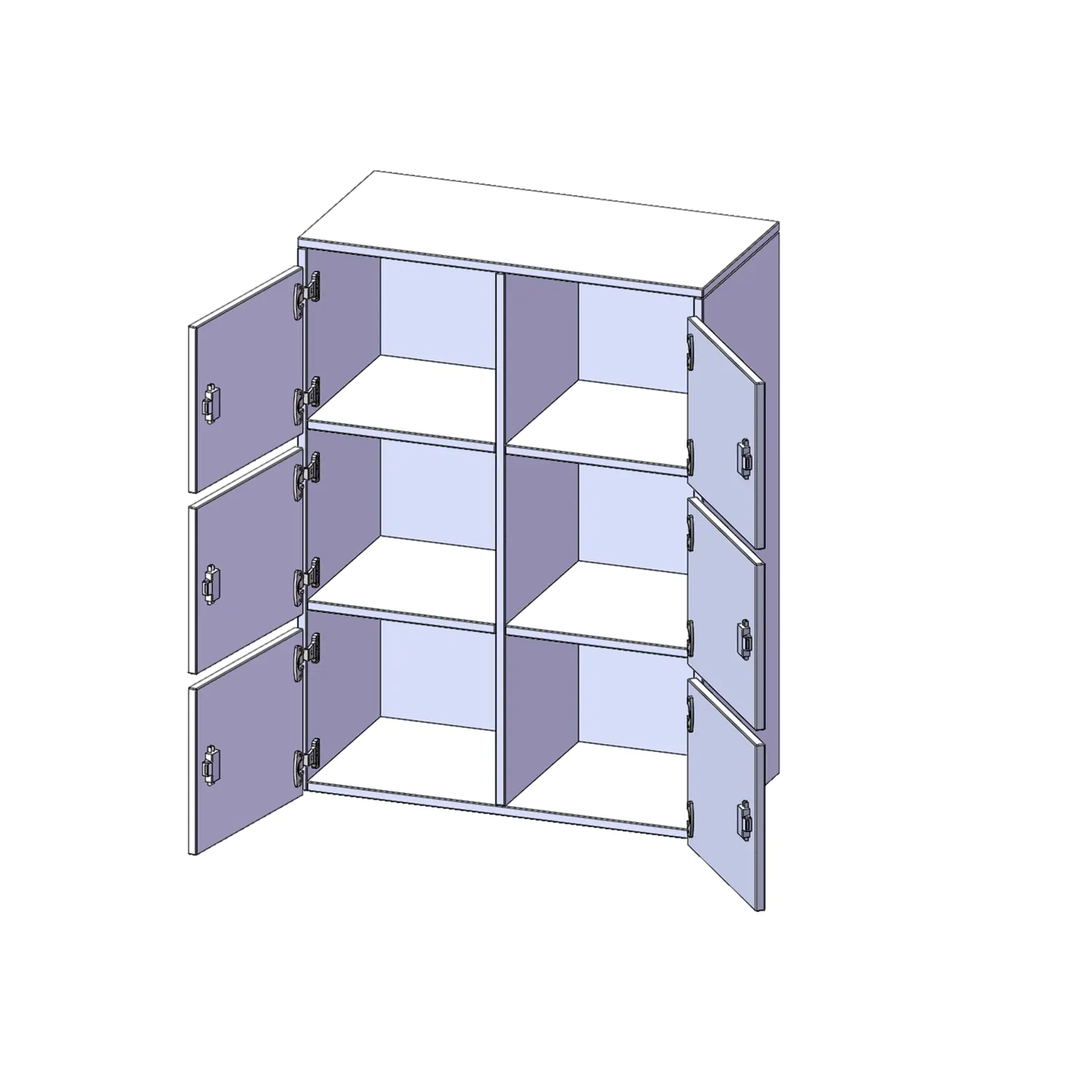 Schließfach - Aufsatz, 3 OH, 6 Schließfächer, mit Briefschlitzt, B/H/T 80x108x40cm aus der Kategorie Schließfachschränke für Lehrer