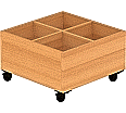 Bücherwagen,  35 cm hoch, 60x60 cm (B/T), 4 Fächer aus der Kategorie Regale