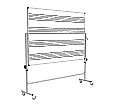 Notentafel, fahrbar, 100x120 cm (H/B), Linienabstand 2,5 cm, 4 Noten-Linien-Systeme aus der Kategorie Notentafeln