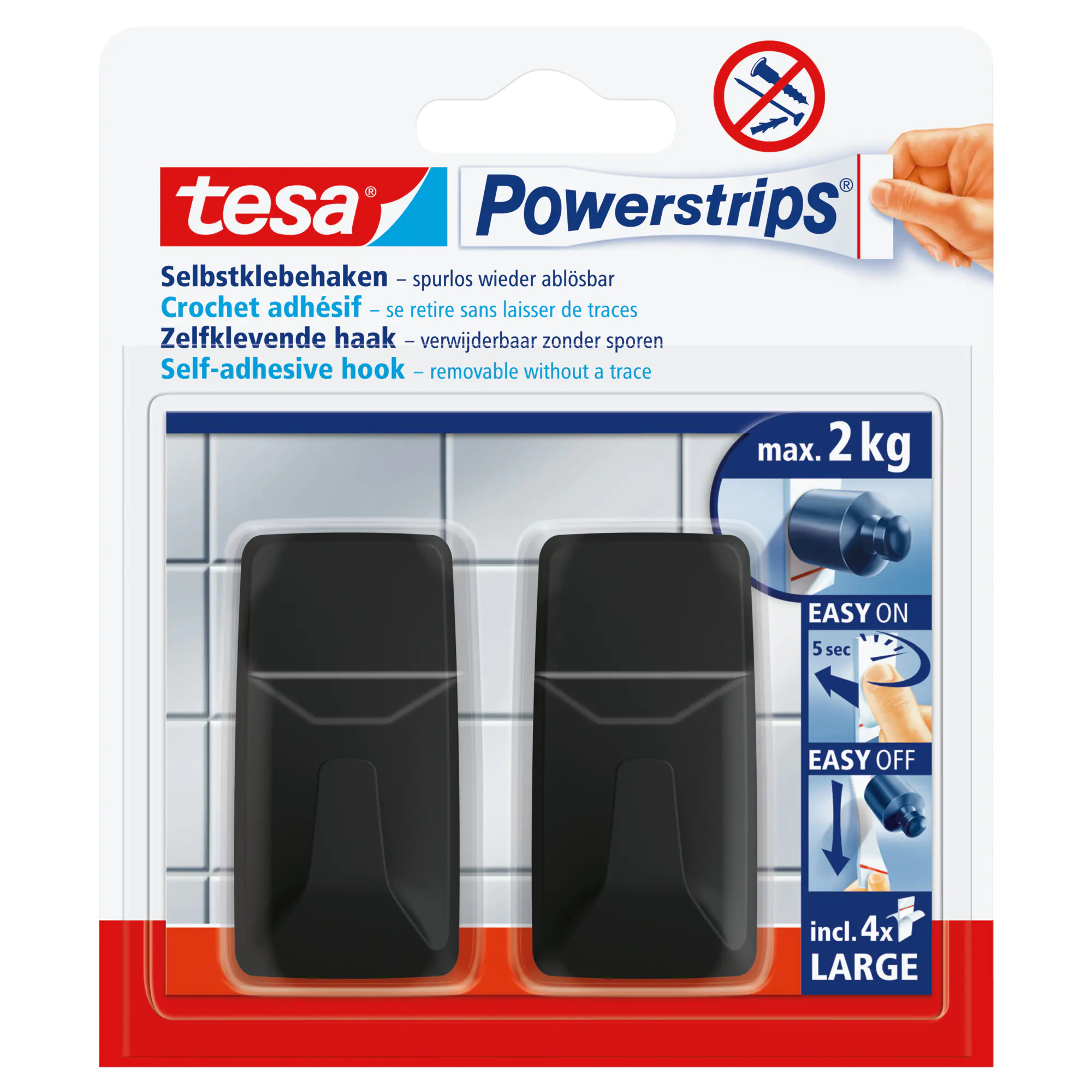 tesa Haken Powerstrips Large sw 2St aus der Kategorie Befestigung