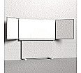 Klapp-Schiebetafel wandmontiert, Stellfuß, Mittelfläche 200x100 cm, Stahlemaille weiß aus der Kategorie wandmontierte Klapp-Schiebe-Tafeln