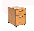 Rollcontainer, Höhe 62 cm, 43x62 cm (B/T), 2 Schubladen, abschließbar,