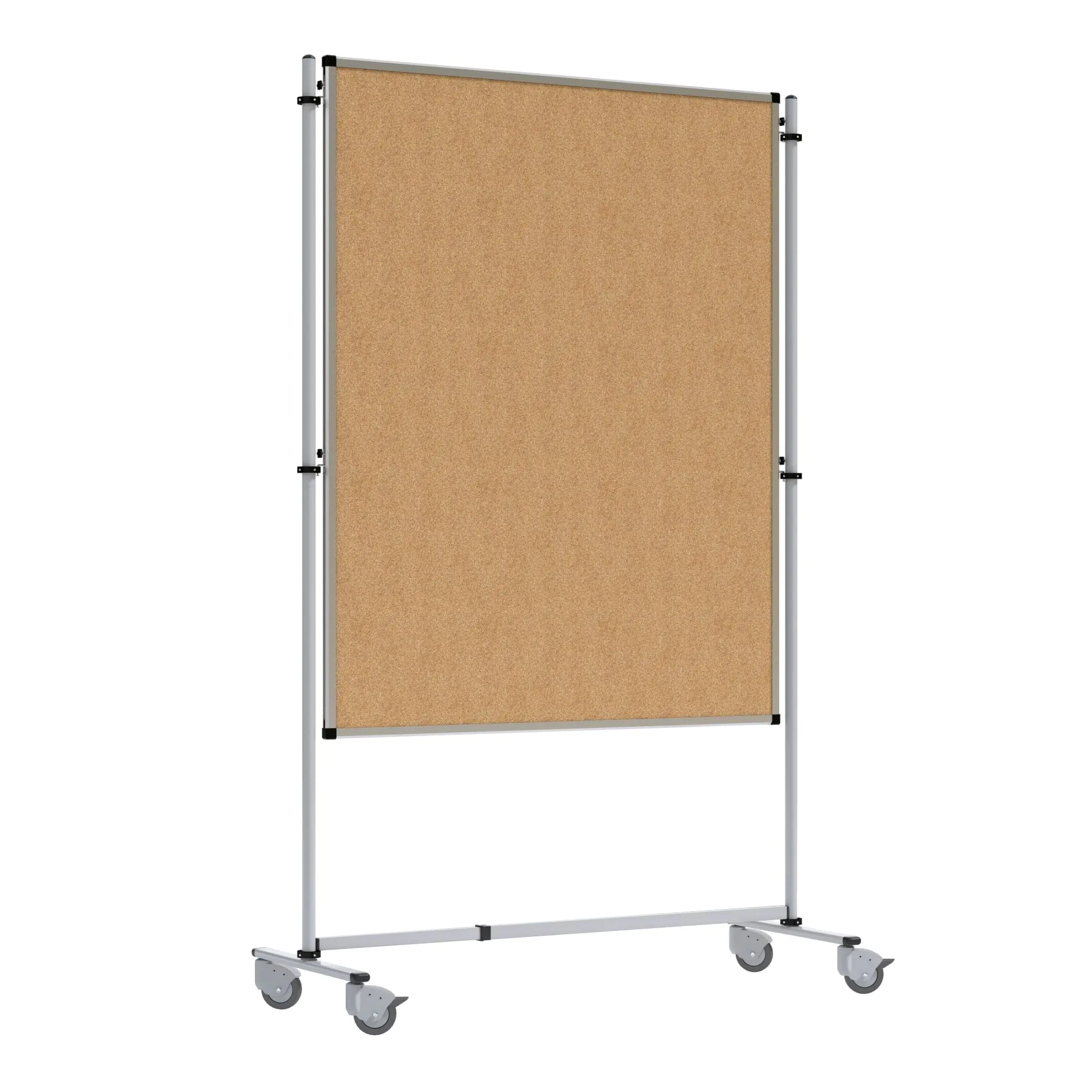 Stecktafel, 150x120 cm, beidseitig Kork-Oberfläche, inklusive Rollstativ aus der Kategorie Trennwände & Stellwände