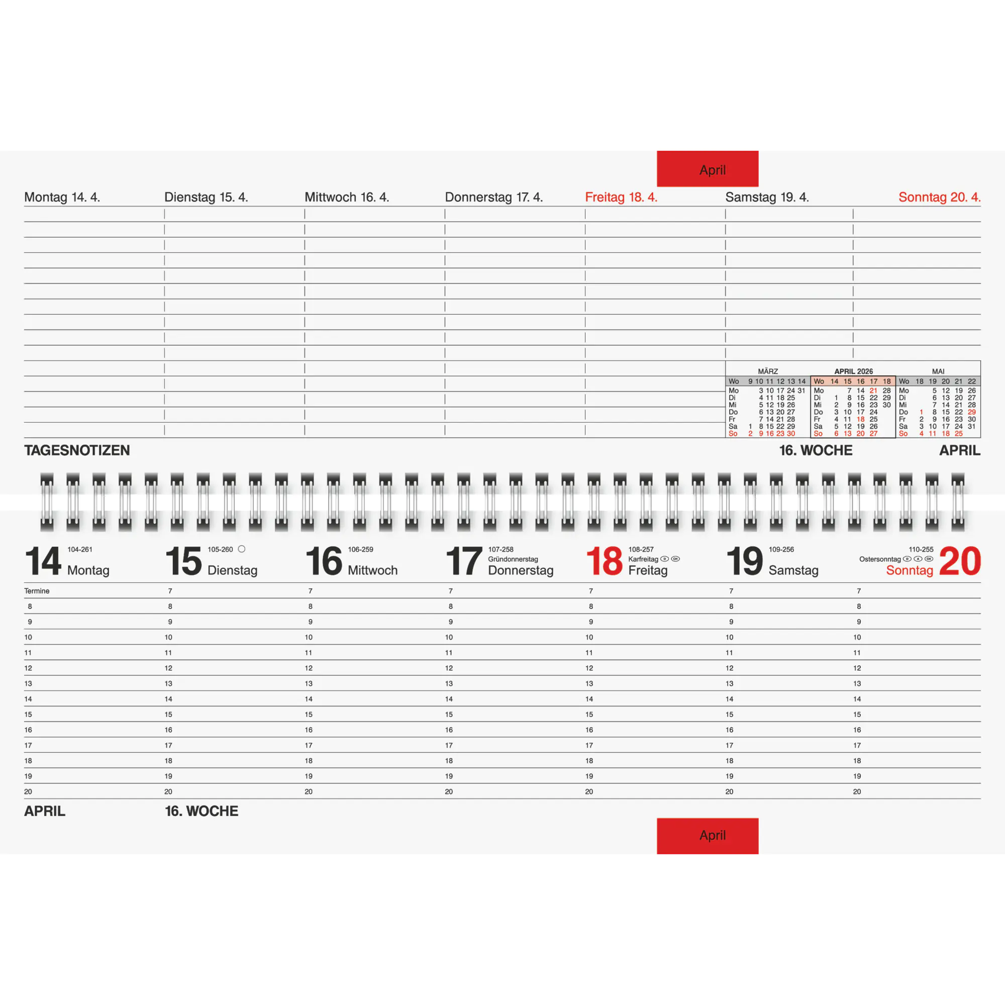 rido/ide Querkalender 30,5x10,5cm 1W/2S Wir aus der Kategorie Kalender & Zubehör