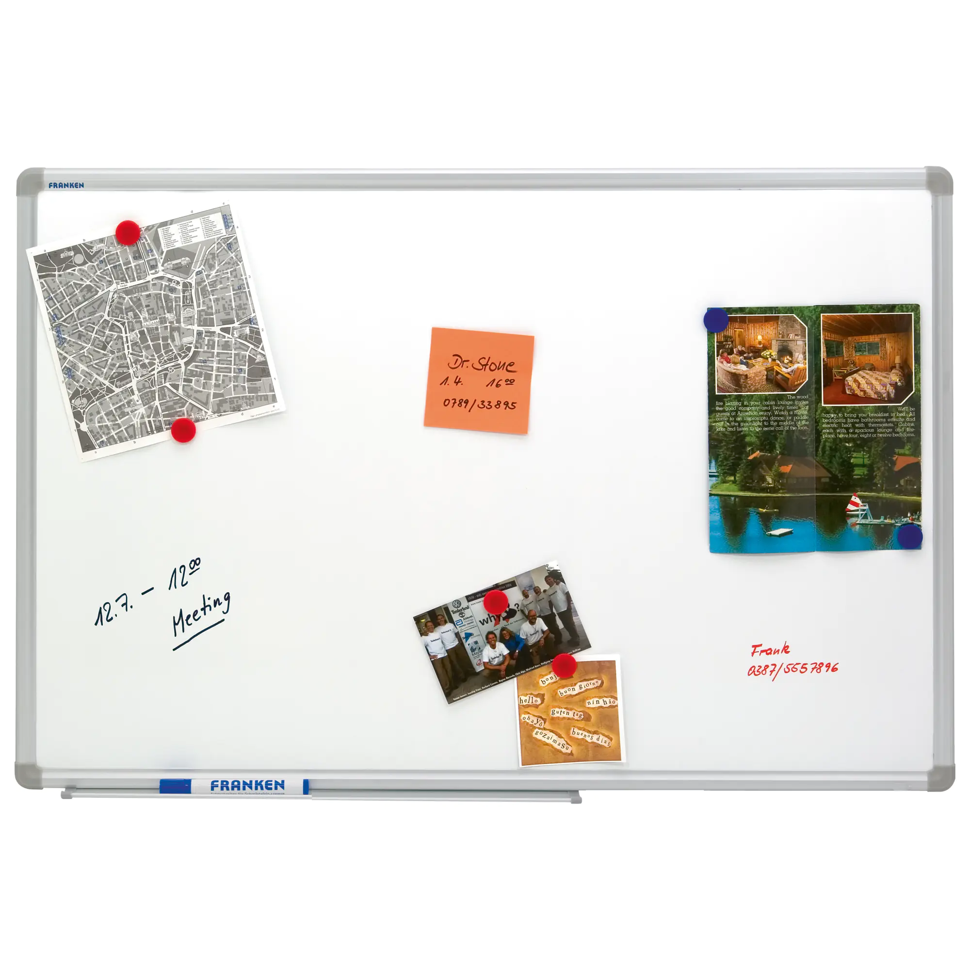 Franken Schreibtafel 90x60cm Alurahmen Ablage aus der Kategorie Whiteboards