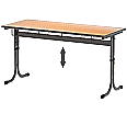 Zweierschülertisch, 130x55 cm (B/T), Platte: Melamin, PU-Kante, höhenverstellbar 58 bis 82cm