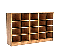 Klassenraumregal,  98 cm hoch, 162x40 cm (B/T), 20 Fächer, 5-spaltig, Sockel