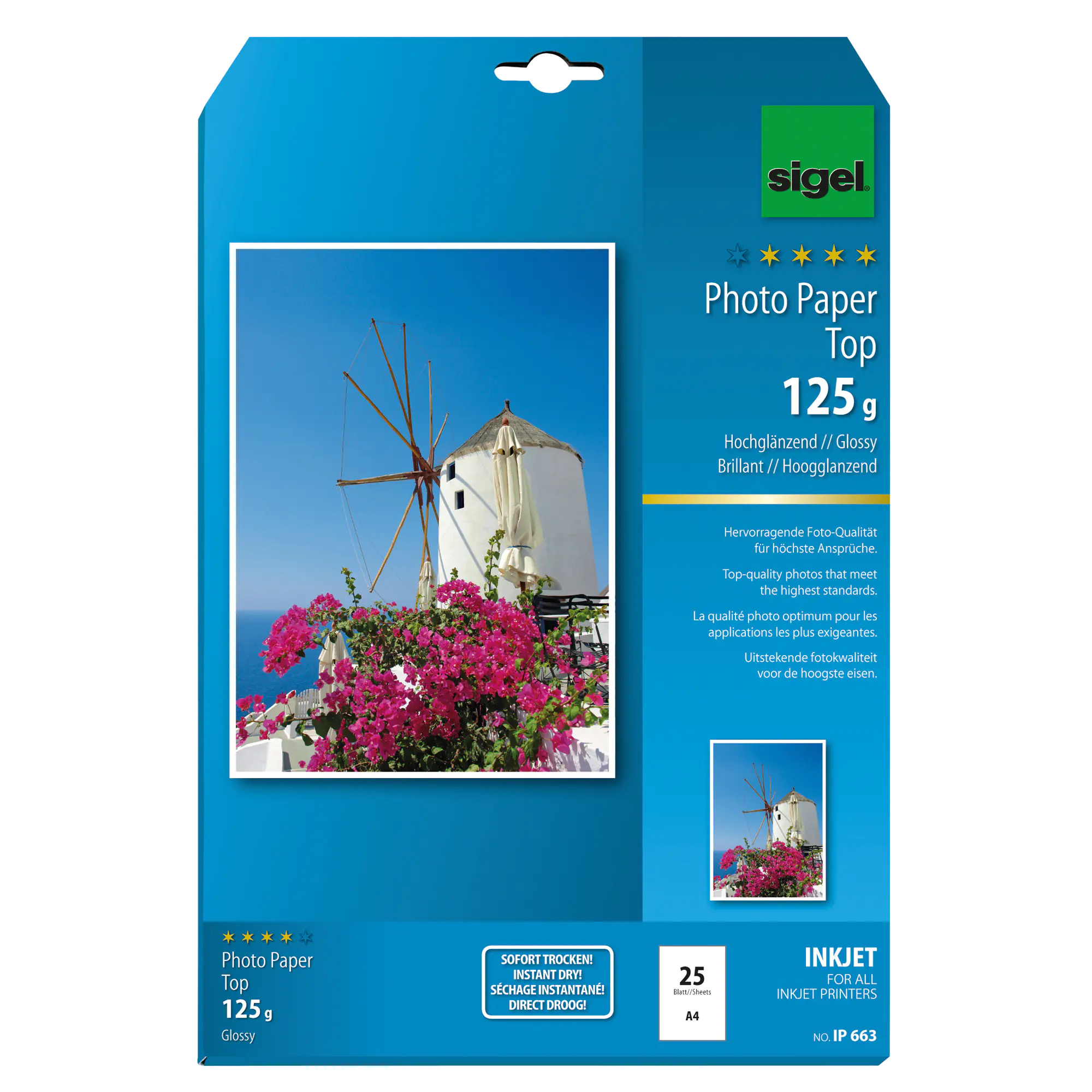 Sigel Fotopapier DIN A4 125g hochweiß 25 Bl. aus der Kategorie Papiere