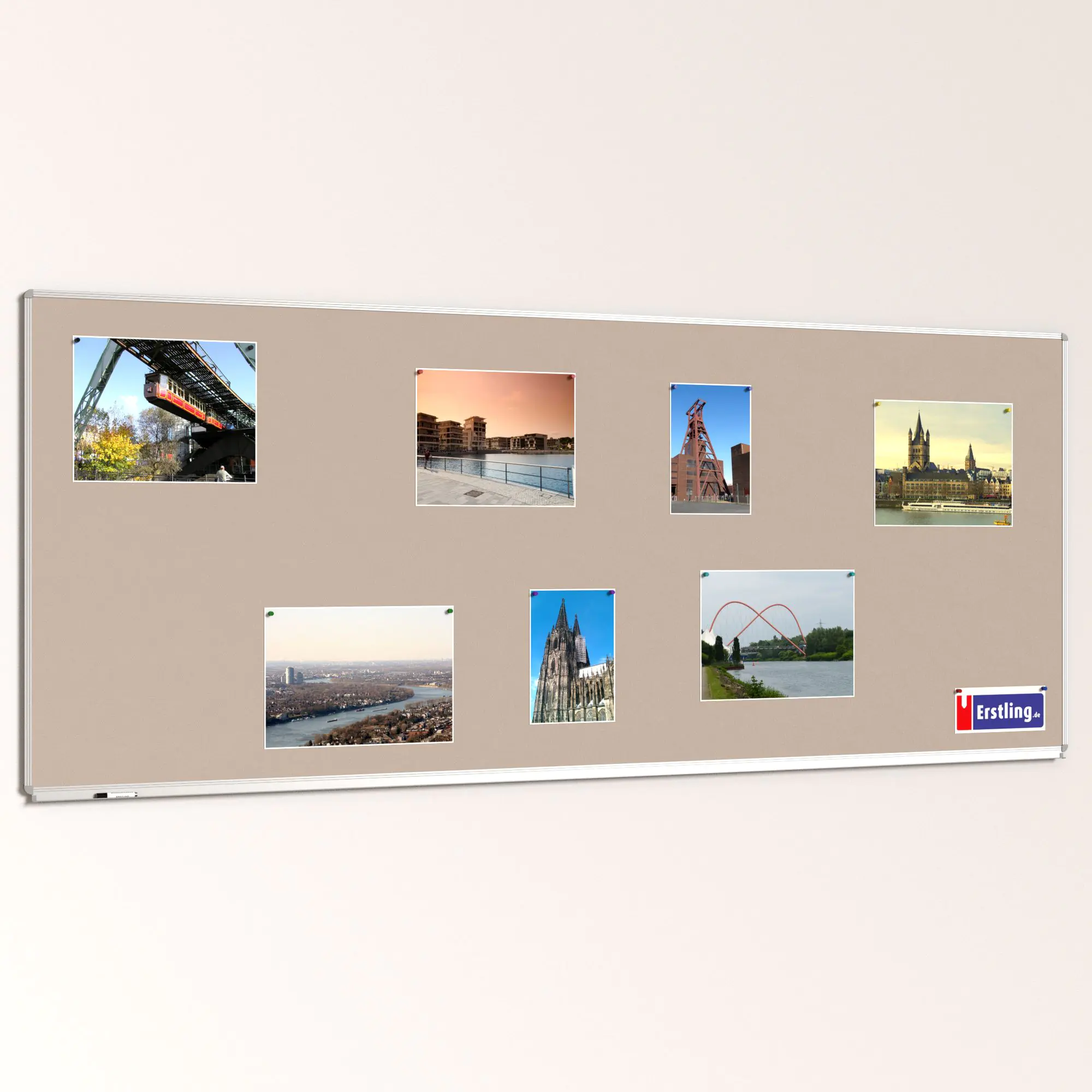 Textiltafel 300x120 cm, mit durchgehender Ablage, aus der Kategorie Wandtafeln Textil