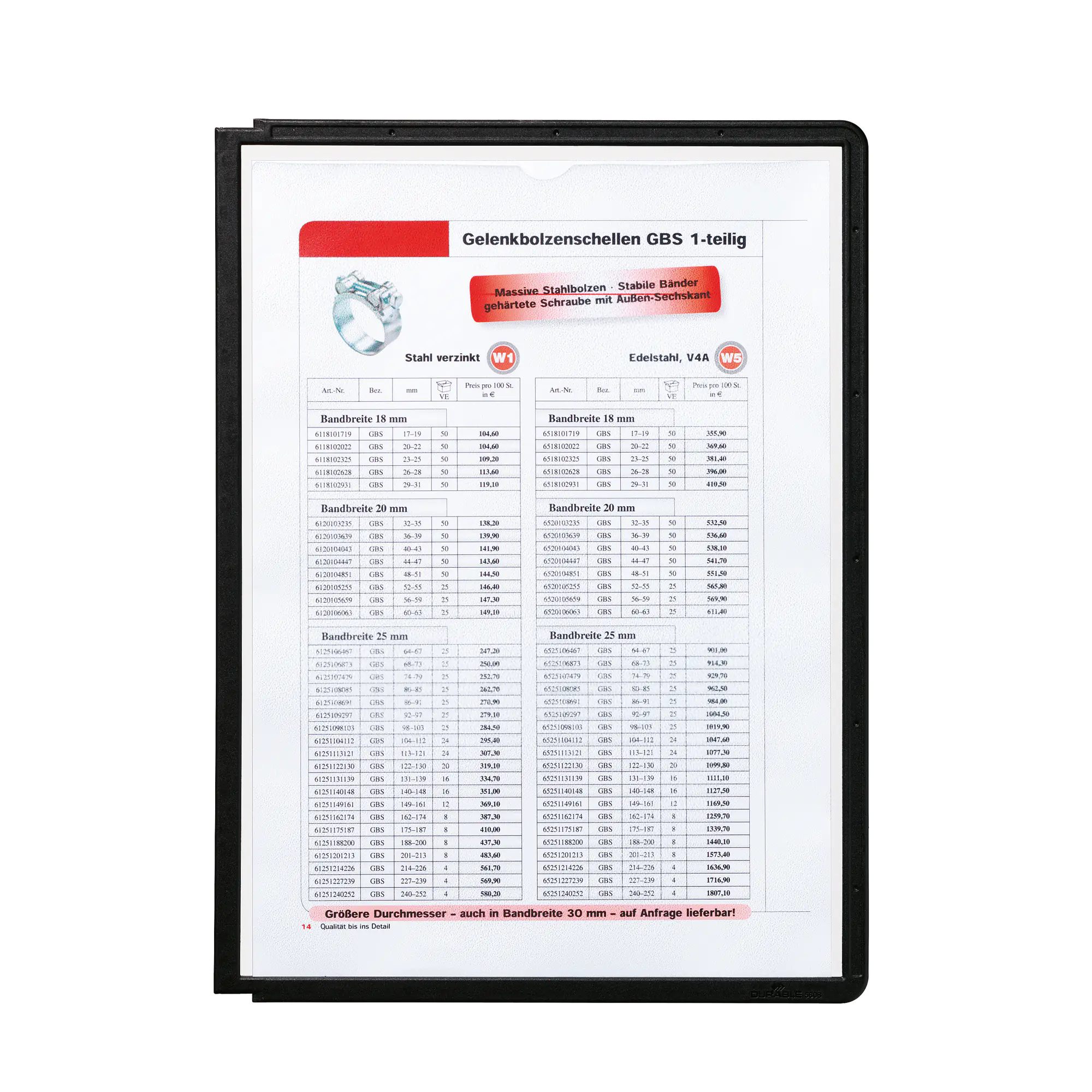 Durable Sichttafel SHERPA Panel DIN A4 PP sw aus der Kategorie Sichttafelsysteme