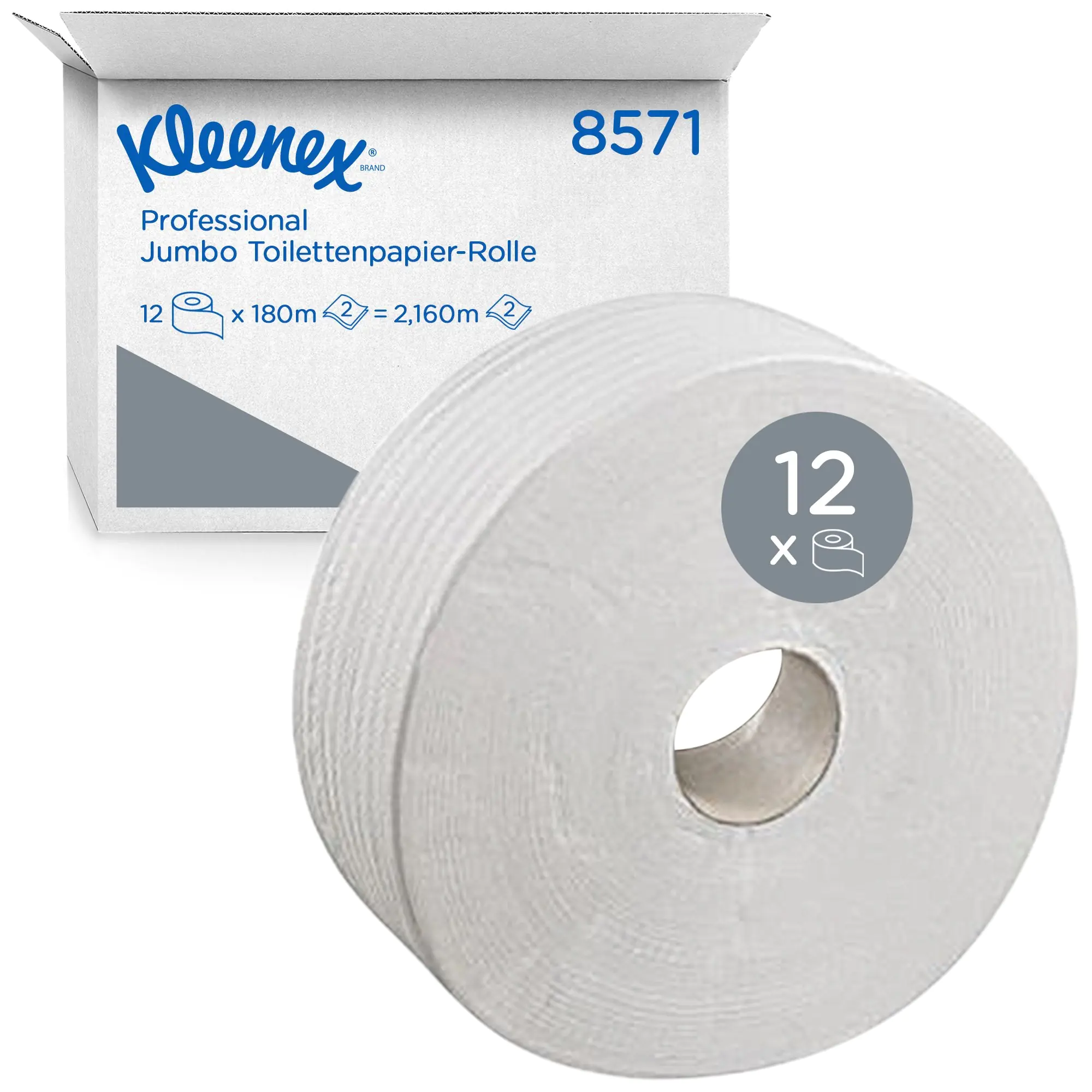 Kleenex Toilettenpapier Jumbo 2lg 180m ws 12St aus der Kategorie Toilettenpapiere & -spen
