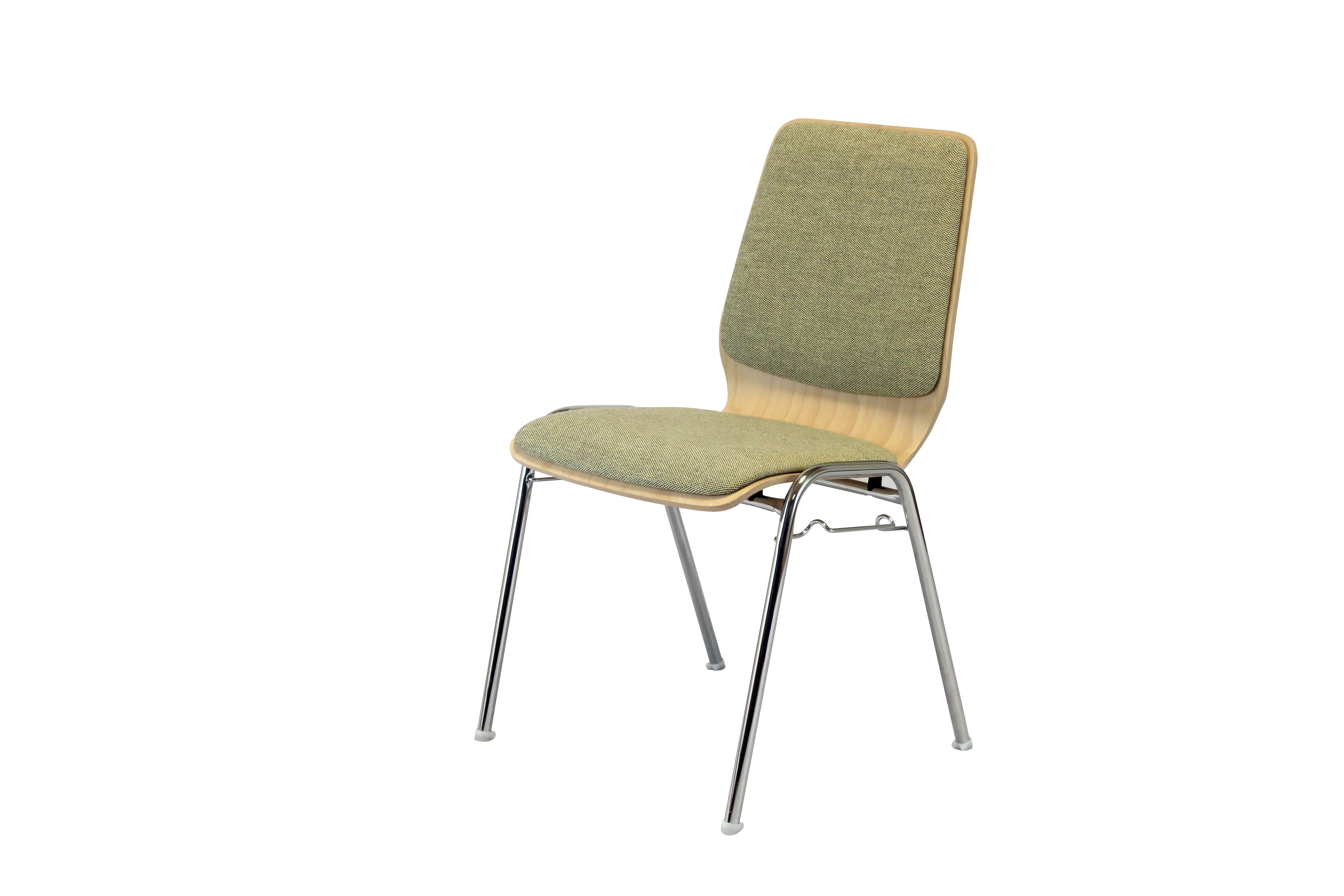Stuhl, Rundrohrgestell 4-beinig verchromt, stapelbar, Schale Wismar Sitz- & Rückenpolster, SH 45 cm aus der Kategorie Stühle