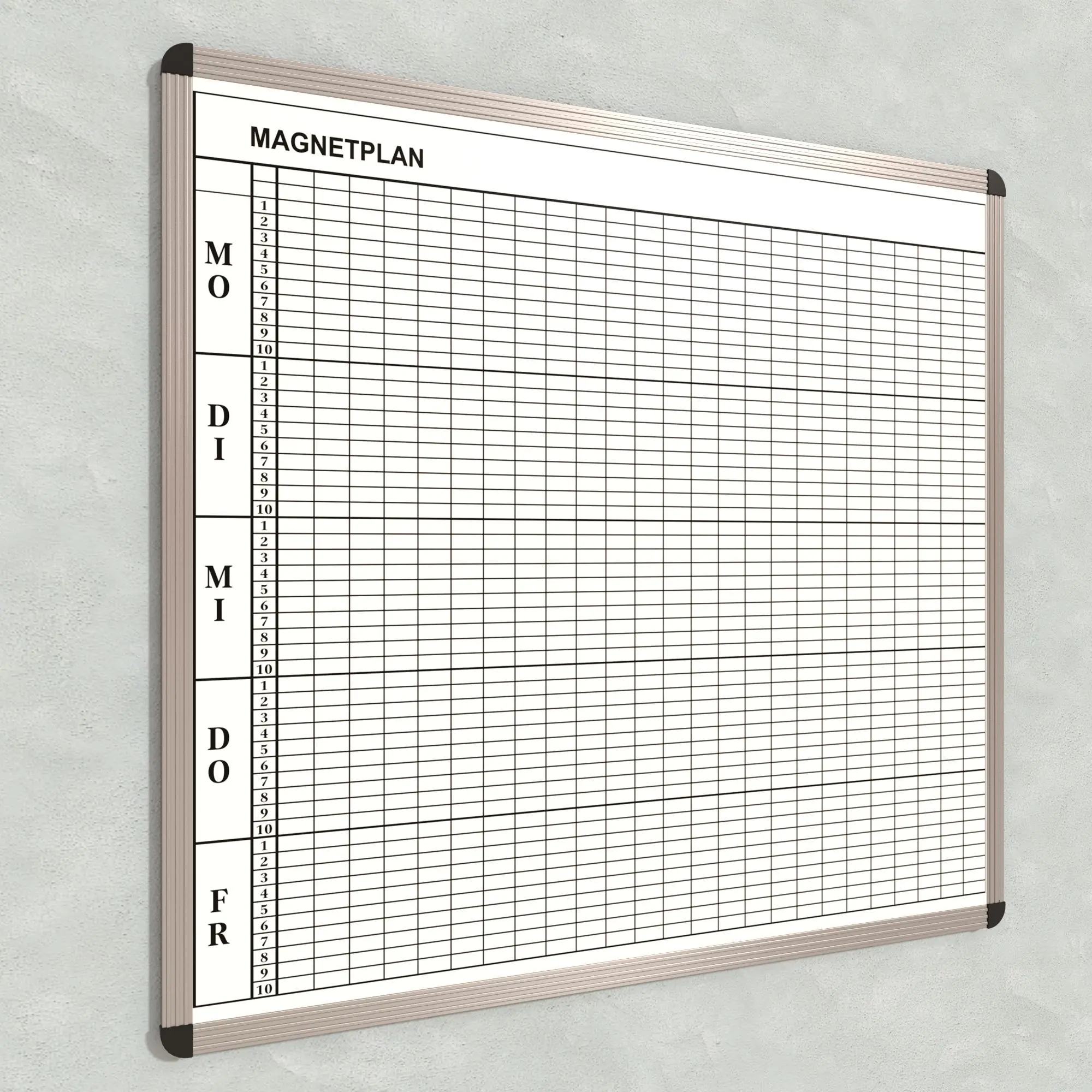 Klassen-Plantafel, 10 Stunden Mo-Fr, für 25 Klassen, 103x117 cm, aus der Kategorie Klassenplan-Tafeln 10h