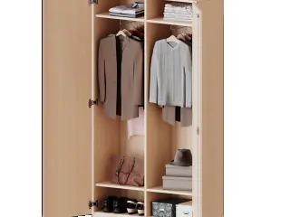 Garderobenschrank, 5 OH, 2 Türen, abschließbar, beide Seiten Garderobe, B/H/T 100x190x40cm aus der Kategorie Garderobenschränke
