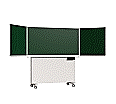 Klapp-Schiebetafel fahrbar, Mittelfläche 200x100 cm, Stahlemaille grün,