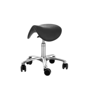 Hocker Anne mit Aluminiumfusskreuz ohne Polster, Sattelsitz mit Kippautomatik aus der Kategorie Hocker