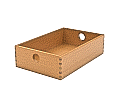 Massivholzkasten,  9,5 cm hoch, 23x36 cm (B/T), aus Buchenholz (massiv) aus der Kategorie Aufbewahrungskisten