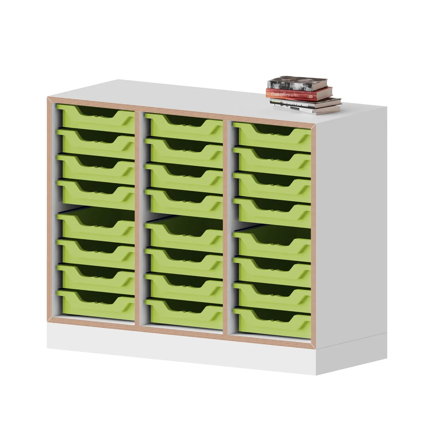 qickly® Regal, 2 OH, 24 kleine Ergo Tray Boxen, B/H/T: 104,2x74,3x42,6 cm aus der Kategorie Regale Schnelllieferprogramm