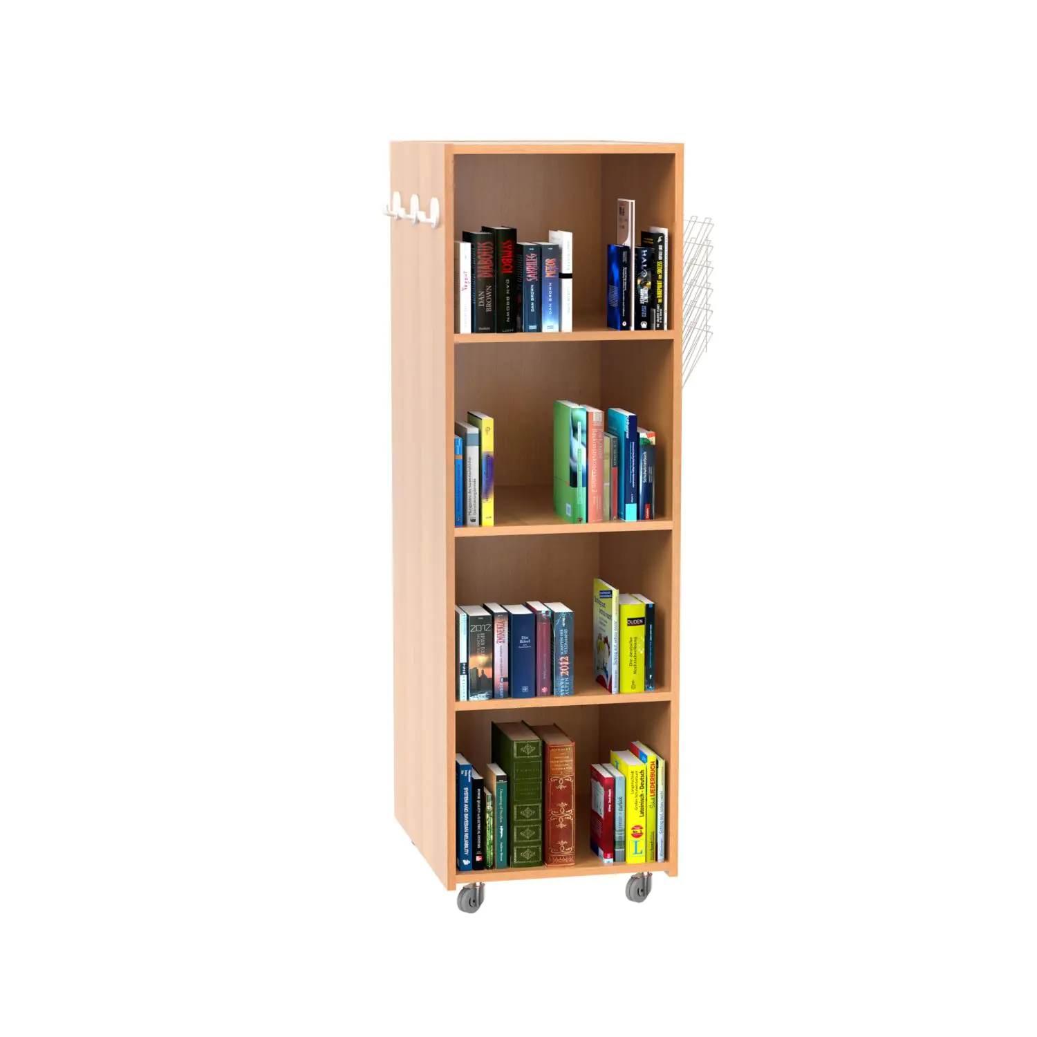 Bücherregal, 165 cm hoch, 52x64 cm (B/T), einseitig nutzbar, aus der Kategorie Bibliotheksinseln