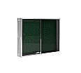 Info-Wandvitrine,  40 cm hoch, 50x5,0 cm (B/T), Rückwand: Stahl grün, aus der Kategorie Informationsvitrinen Innen wandmontiert