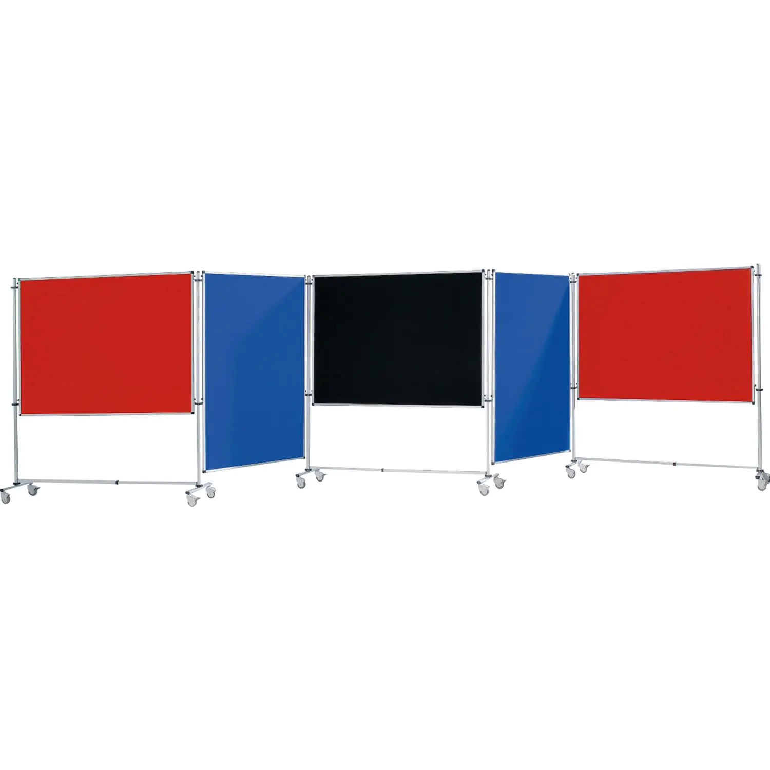 Stecktafel-Set, 5 Tafeln 170x120 cm, 3 Rollstative aus der Kategorie Trennwände Sets