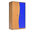 Wellentürenschrank, 190 cm hoch, 105x50 cm (B/T), Tür rechts alpensee,