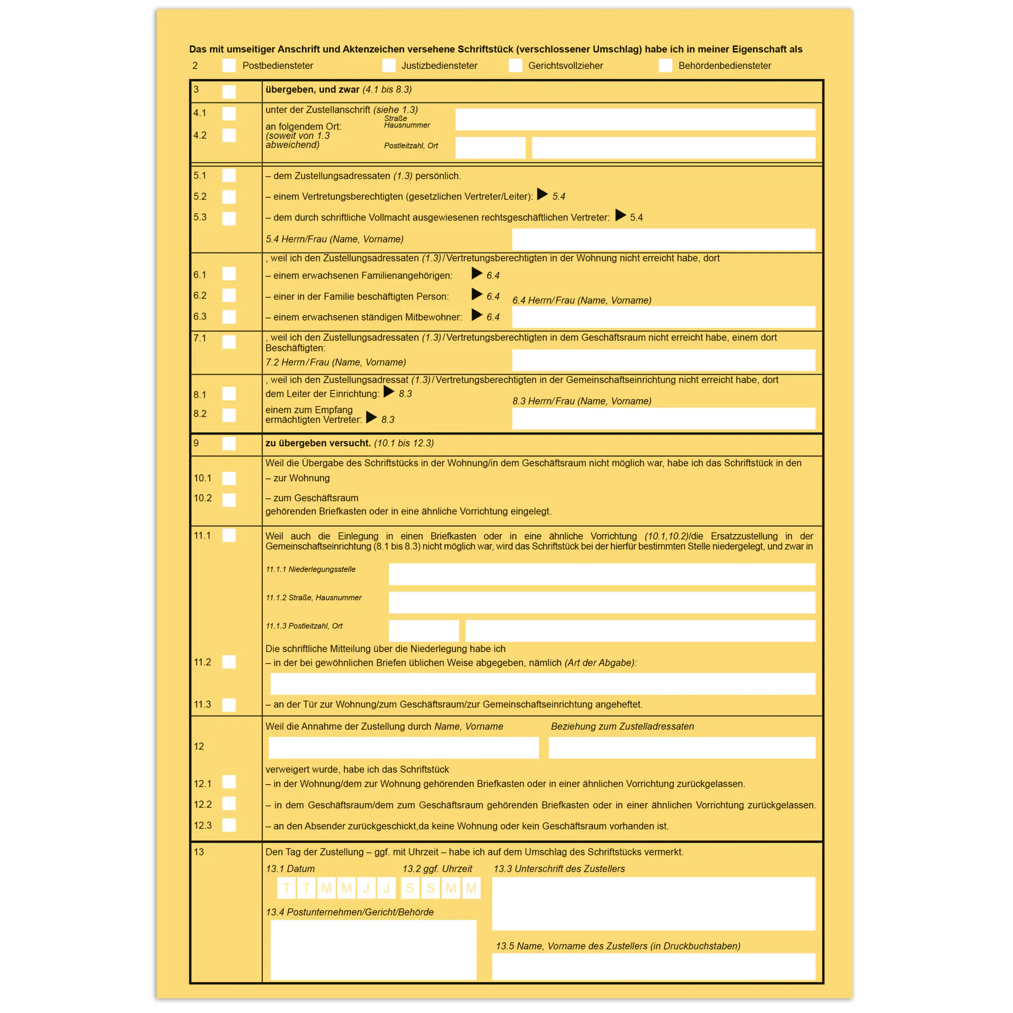 RNK Zustellungsurkunde DIN A4 2Seiten 80g aus der Kategorie  Formulare & Verträge