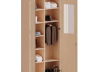 Garderobenschrank, 6 OH, 2 Türen, abschließbar, Gaderobe/Fachboden, B/H/T 80x226x40cm aus der Kategorie Garderobenschränke