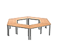 Trapeztisch-Set Flexibel, bestehend aus 6x Trapeztischen 160x80 cm (B/T), 72 cm hoch, aus der Kategorie Trapeztische