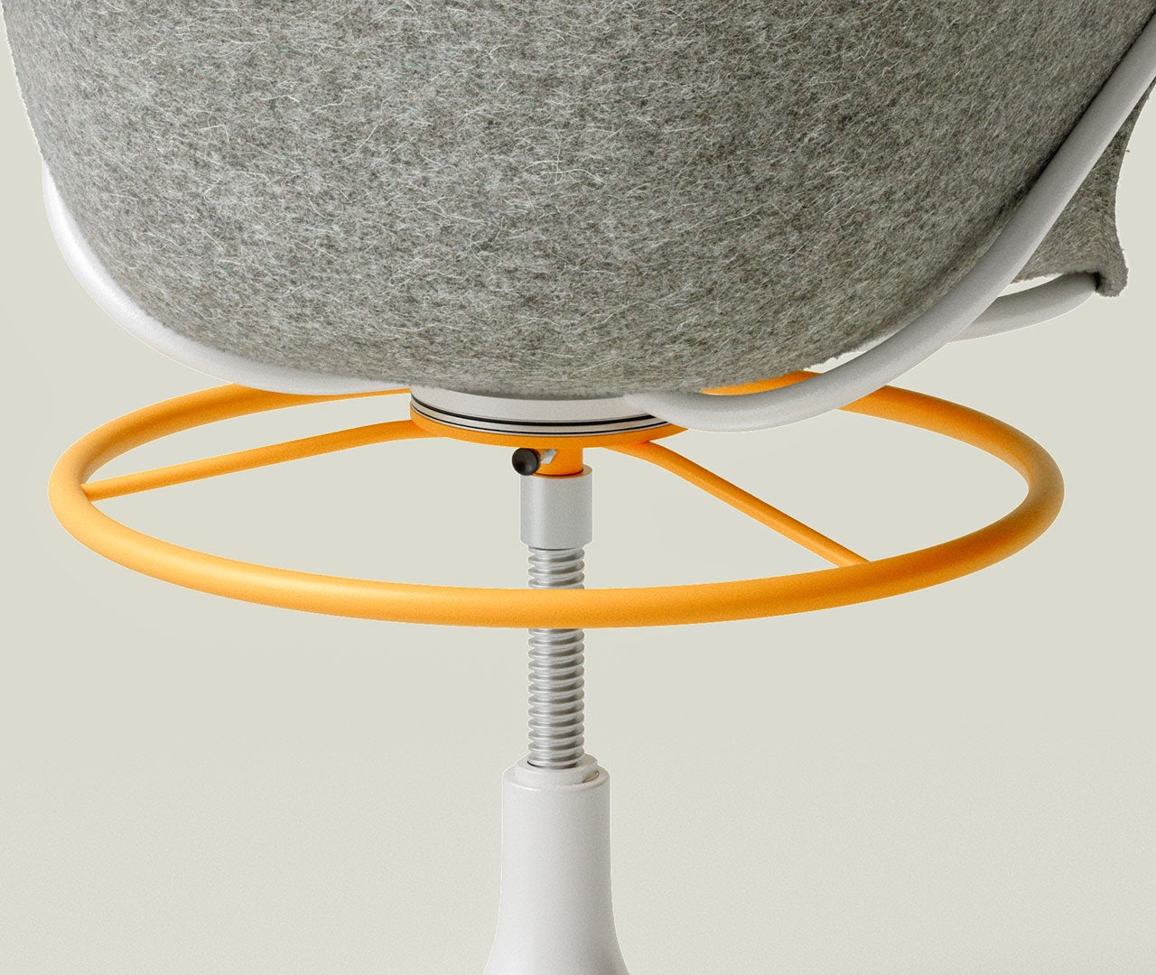 poptop Drehstuhl höhenverstellbar von 310-445mm, Sitzschale Filz grau aus recycelten PET Flaschen  aus der Kategorie Stühle