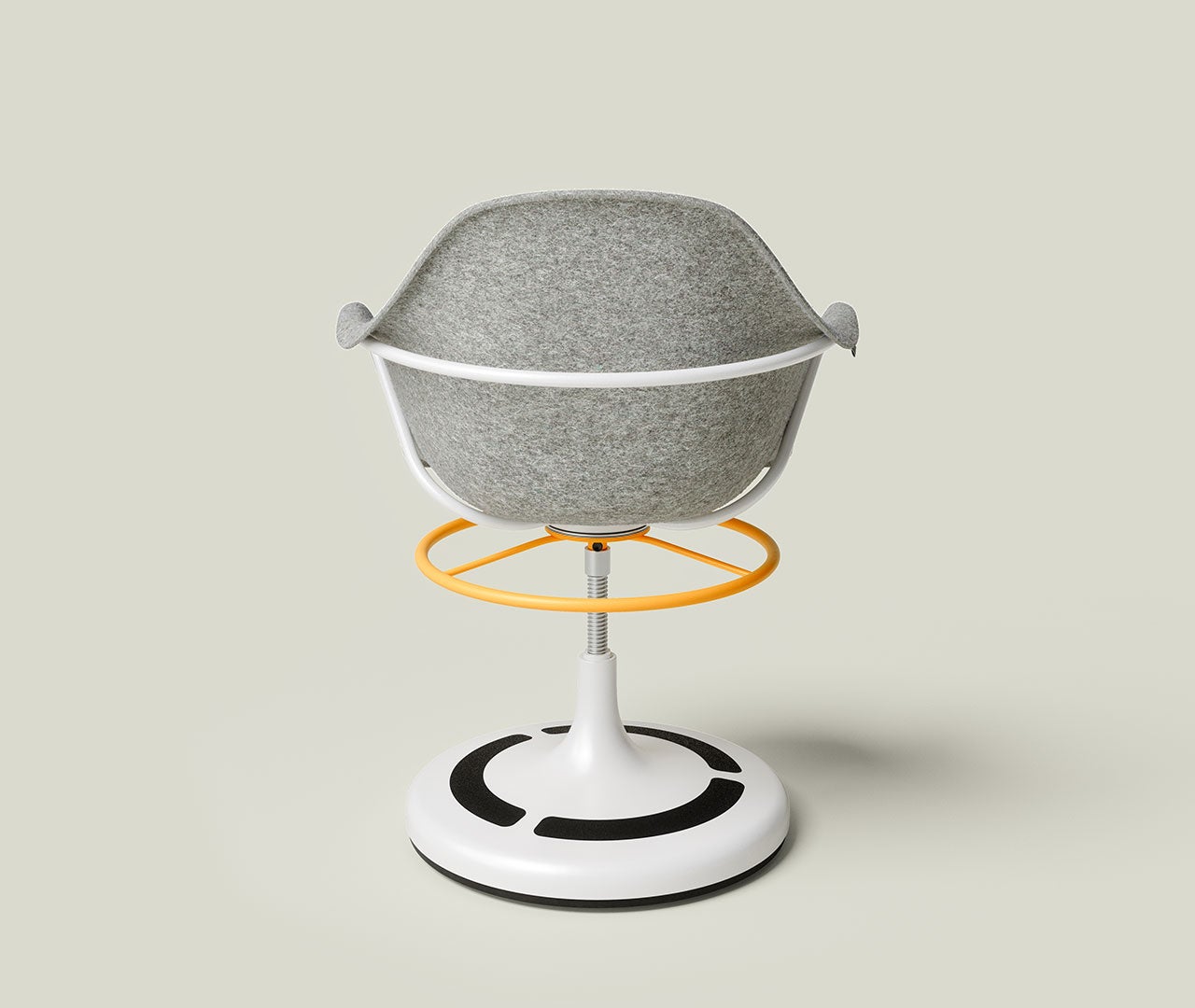 poptop Drehstuhl höhenverstellbar von 310-445mm, Sitzschale Filz grau aus recycelten PET Flaschen  aus der Kategorie Stühle
