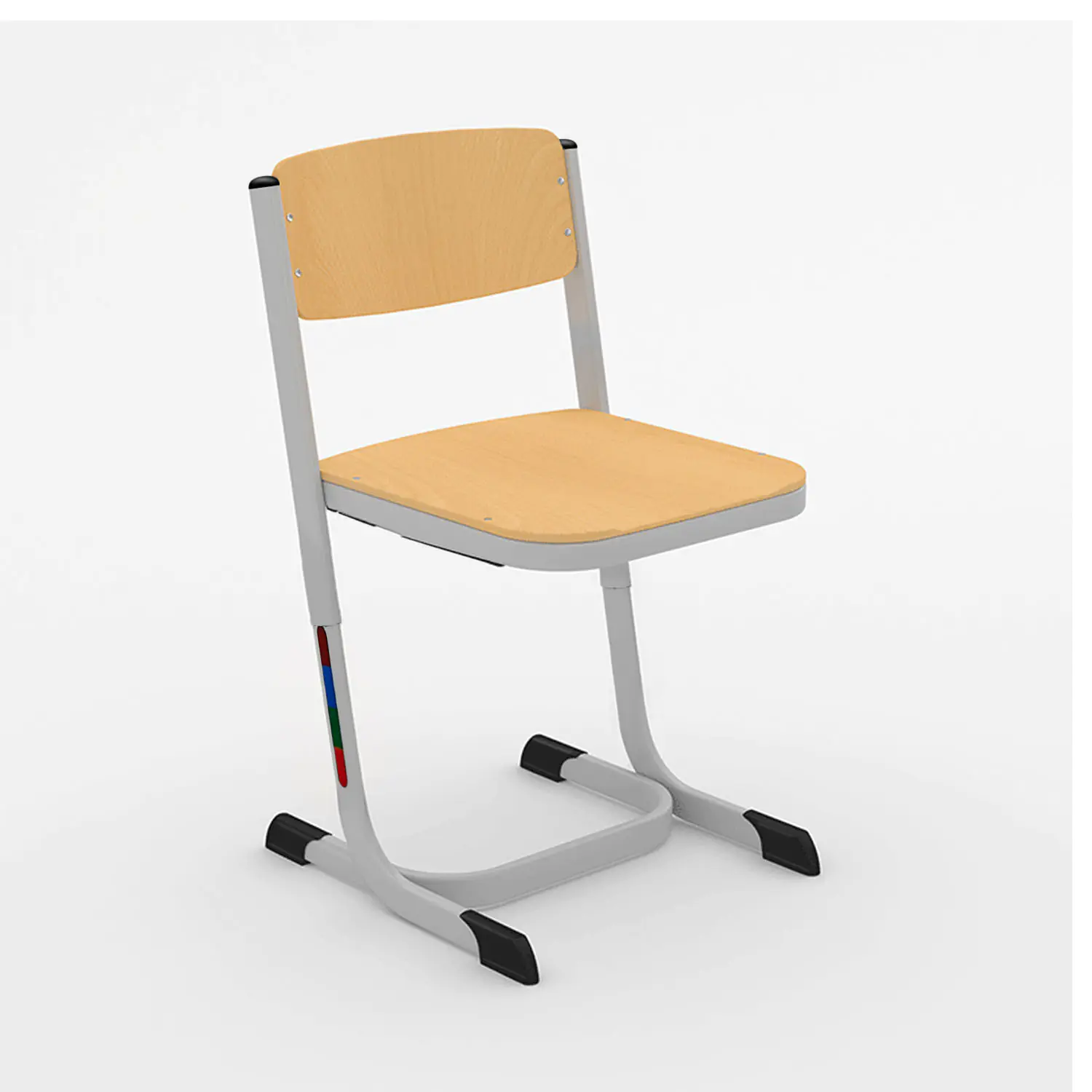 Schülerstuhl, geschlossener Sitzträger, Doppel-U-Fuß, höhenverstellbar von 34-46 cm, aus der Kategorie Schülerstühle