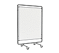 Fahrbare Trennwand, Höhe 190 cm, 120x150 cm, Tafelfläche Stahlemaille weiß aus der Kategorie Trennwände