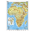 Wandkarte Afrika, physisch, 120x160 cm,