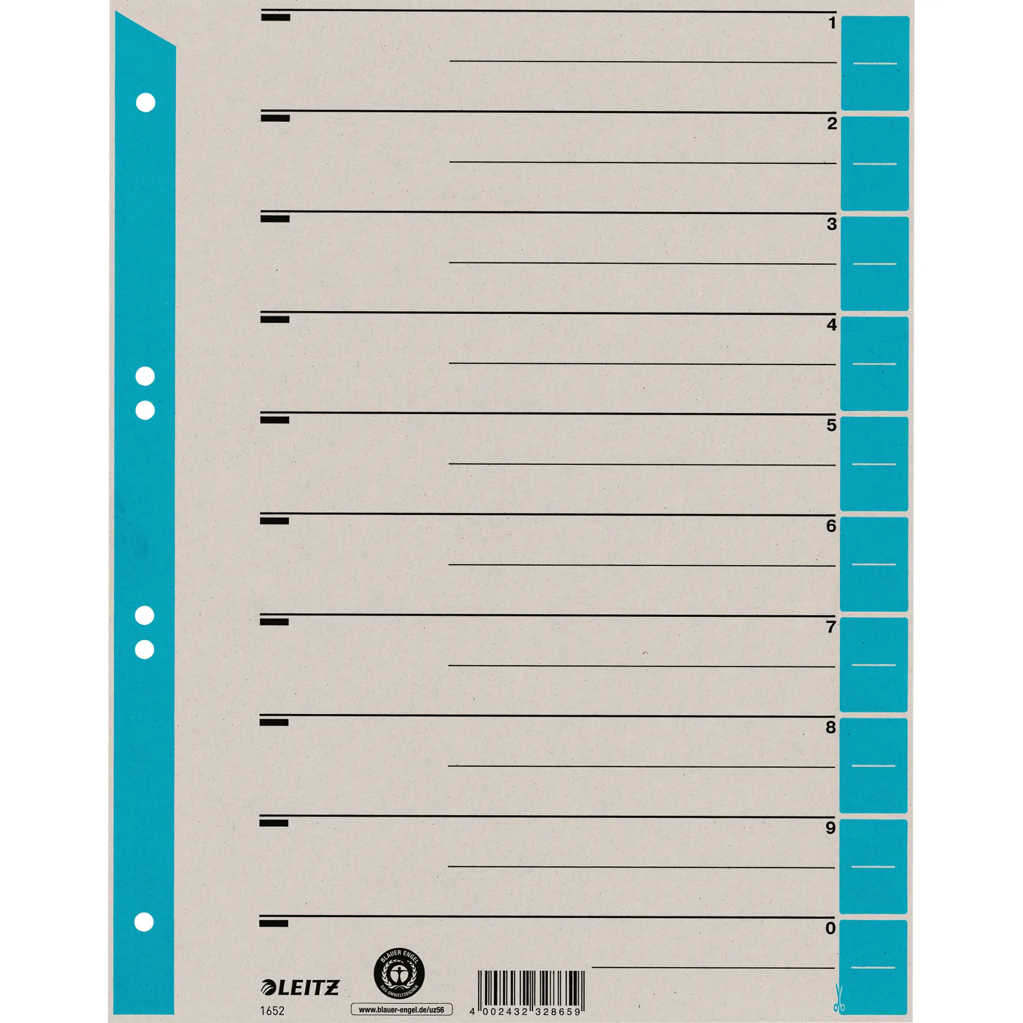 Leitz Trennblatt DIN A4 230g Karton hellblau 100 St. aus der Kategorie Register