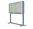 Vitrine, freistehend, 190 cm hoch, 210x40 cm (B/T), doppelseitig Glas aus der Kategorie Auf Füßen