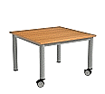 Couchtisch Quadrat,  80x80 cm (B/T), 52 cm hoch, fahrbar, aus der Kategorie Couch- & Beistelltische