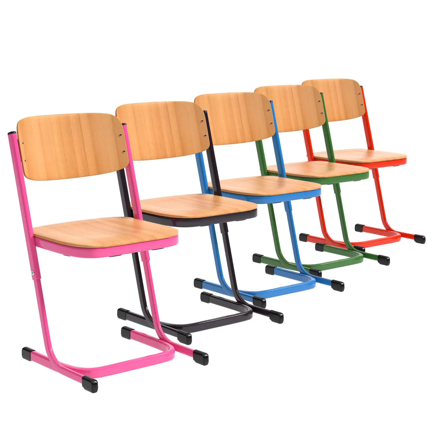 Schülerstuhl, geschlossener Sitzträger, Doppel-U-Fuß, höhenverstellbar von 38-46 cm, aus der Kategorie Schülerstühle