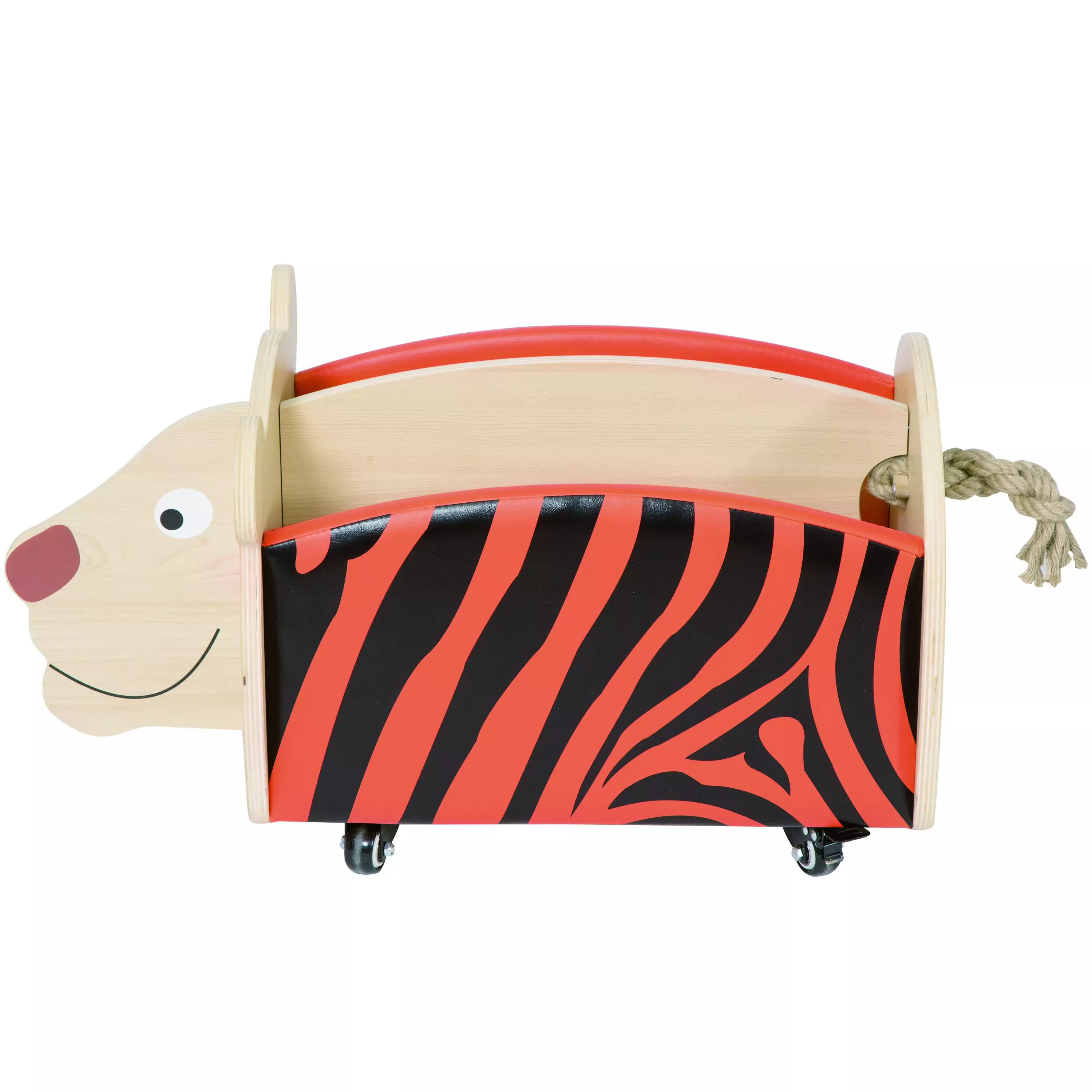 Wisdom Tiger | Bücherkiste mobil | 70 x 40 x 36 cm | Holz aus der Kategorie Rollwagen & Transportwagen
