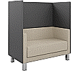 Akustik Sofa, 2-Sitzer, Höhe 140, 127x68 cm (B/T), 4-Fußgestell - Chrom